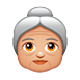 Emoji 👵🏼 Donna Anziana: Carnagione Abbastanza Chiara su WhatsApp 2.19.7.