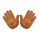 👐🏾 Emoji Mãos Abertas: Pele Morena Escura na WhatsApp 2.19.7.