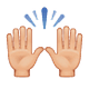 🙌🏼 Emoji zwei erhobene Handflächen: mittelhelle Hautfarbe WhatsApp 2.19.7.
