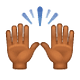 🙌🏾 Emoji zwei erhobene Handflächen: mitteldunkle Hautfarbe WhatsApp 2.19.7.