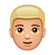 👱🏼 Emoji Person: mittelhelle Hautfarbe, blondes Haar WhatsApp 2.19.7.