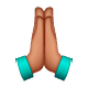 🙏🏽 Emoji betende Hände: mittlere Hautfarbe WhatsApp 2.19.7.