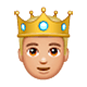 🤴🏼 Emoji Príncipe: Tono De Piel Claro Medio en WhatsApp 2.19.7.