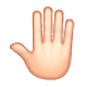🤚🏻 Emoji erhobene Hand von hinten: helle Hautfarbe WhatsApp 2.19.7.