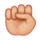 ✊🏼 Emoji erhobene Faust: mittelhelle Hautfarbe WhatsApp 2.19.7.