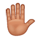 ✋🏽 Emoji Mão Levantada: Pele Morena na WhatsApp 2.19.7.