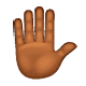 ✋🏾 Emoji erhobene Hand: mitteldunkle Hautfarbe WhatsApp 2.19.7.