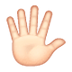 🖐🏻 Emoji Hand mit gespreizten Fingern: helle Hautfarbe WhatsApp 2.19.7.