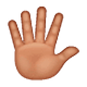 Emoji 🖐🏽 Mano Aperta: Carnagione Olivastra su WhatsApp 2.19.7.