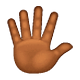 🖐🏾 Emoji Mão Aberta Com Os Dedos Separados: Pele Morena Escura na WhatsApp 2.19.7.