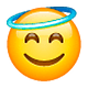 😇 Emoji Cara Sonriendo Con Aureola en WhatsApp 2.19.7.