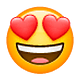 😍 Emoji lächelndes Gesicht mit herzförmigen Augen WhatsApp 2.19.7.