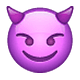 😈 Emoji Cara Sonriendo Con Cuernos en WhatsApp 2.19.7.