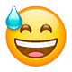 Emoji 😅 Faccina Con Un Gran Sorriso E Goccia Di Sudore su WhatsApp 2.19.7.