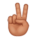 Emoji ✌🏽 Vittoria: Carnagione Olivastra su WhatsApp 2.19.7.