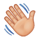 👋🏼 Emoji Mano Saludando: Tono De Piel Claro Medio en WhatsApp 2.19.7.