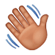 👋🏽 Emoji winkende Hand: mittlere Hautfarbe WhatsApp 2.19.7.