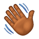 👋🏾 Emoji Mão Acenando: Pele Morena Escura na WhatsApp 2.19.7.