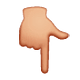 👇🏼 Emoji nach unten weisender Zeigefinger: mittelhelle Hautfarbe WhatsApp 2.19.7.