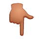 Emoji 👇🏽 Indice Abbassato: Carnagione Olivastra su WhatsApp 2.19.7.