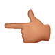 👈🏽 Emoji Dorso Da Mão Com Dedo Indicador Apontando Para A Esquerda: Pele Morena na WhatsApp 2.19.7.