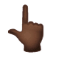 👆🏿 Emoji Dorso Da Mão Com Dedo Indicador Apontando Para Cima: Pele Escura na WhatsApp 2.19.7.