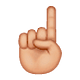 ☝🏼 Emoji nach oben weisender Zeigefinger von vorne: mittelhelle Hautfarbe WhatsApp 2.19.7.