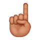 ☝🏽 Emoji nach oben weisender Zeigefinger von vorne: mittlere Hautfarbe WhatsApp 2.19.7.