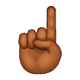 ☝🏾 Emoji nach oben weisender Zeigefinger von vorne: mitteldunkle Hautfarbe WhatsApp 2.19.7.