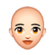 👩🏻‍🦲 Emoji Frau: helle Hautfarbe, Glatze WhatsApp 2.19.7.