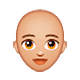 👩🏼‍🦲 Emoji Frau: mittelhelle Hautfarbe, Glatze WhatsApp 2.19.7.