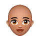 👩🏽‍🦲 Emoji Frau: mittlere Hautfarbe, Glatze WhatsApp 2.19.7.
