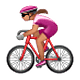 Emoji 🚴🏽‍♀️ Ciclista Donna: Carnagione Olivastra su WhatsApp 2.19.7.