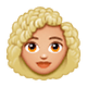 👩🏼‍🦱 Emoji Frau: mittelhelle Hautfarbe, lockiges Haar WhatsApp 2.19.7.