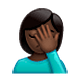 🤦🏿‍♀️ Emoji Mulher Decepcionada: Pele Escura na WhatsApp 2.19.7.