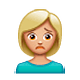 🙍🏼‍♀️ Emoji missmutige Frau: mittelhelle Hautfarbe WhatsApp 2.19.7.