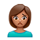 🙍🏽‍♀️ Emoji Mujer Frunciendo El Ceño: Tono De Piel Medio en WhatsApp 2.19.7.