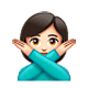 Emoji 🙅🏻‍♀️ Donna Con Gesto Di Rifiuto: Carnagione Chiara su WhatsApp 2.19.7.