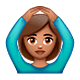 🙆🏽‍♀️ Emoji Frau mit Händen auf dem Kopf: mittlere Hautfarbe WhatsApp 2.19.7.