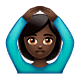🙆🏿‍♀️ Emoji Frau mit Händen auf dem Kopf: dunkle Hautfarbe WhatsApp 2.19.7.