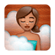 Emoji 🧖🏽‍♀️ Donna In Sauna: Carnagione Olivastra su WhatsApp 2.19.7.