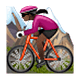 🚵🏿‍♀️ Emoji Mountainbikerin: dunkle Hautfarbe WhatsApp 2.19.7.
