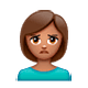 Emoji 🙎🏽‍♀️ Donna Imbronciata: Carnagione Olivastra su WhatsApp 2.19.7.