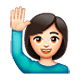 Emoji 🙋🏻‍♀️ Donna Con Mano Alzata: Carnagione Chiara su WhatsApp 2.19.7.