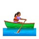 🚣🏾‍♀️ Emoji Mujer Remando En Un Bote: Tono De Piel Oscuro Medio en WhatsApp 2.19.7.