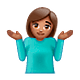 Emoji 🤷🏽‍♀️ Donna Che Scrolla Le Spalle: Carnagione Olivastra su WhatsApp 2.19.7.