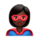 🦸🏿‍♀️ Emoji Super-heroína: Pele Escura na WhatsApp 2.19.7.
