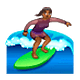 Emoji 🏄🏾‍♀️ Surfista Donna: Carnagione Abbastanza Scura su WhatsApp 2.19.7.