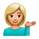 Emoji 💁🏼‍♀️ Donna Con Suggerimento: Carnagione Abbastanza Chiara su WhatsApp 2.19.7.