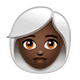 👩🏿‍🦳 Emoji Frau: dunkle Hautfarbe, weißes Haar WhatsApp 2.19.7.